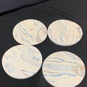 Clay Marble Design Patterned Coasters Set